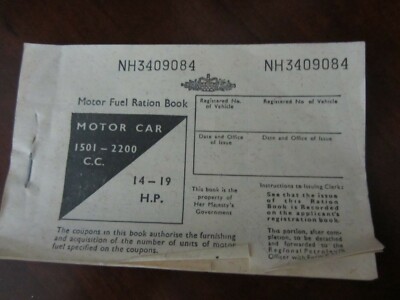 Vintage United Kingdom Motor Fuel Ration Book - Early 1970's