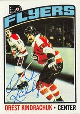 Orest Kindrachuk autographed Hockey Card (Philadelphia Flyers) 1976 Topps #233
