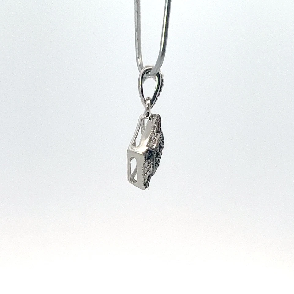 NUEVO Colgante de plata de ley de 0,46 quilates con coñac y diamantes naturales blancos Foto 3 de 4