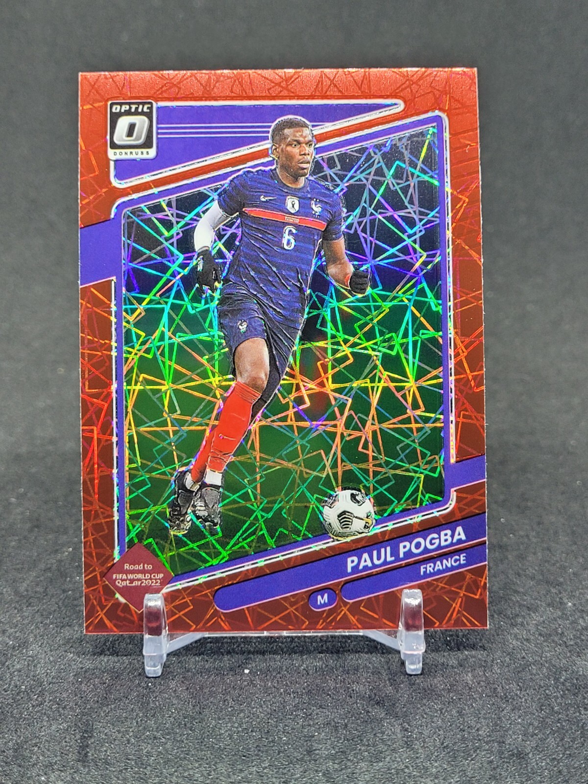 2021-22 Donruss Optic Fifa World Cup Paul Pogba Red Velocity France #56