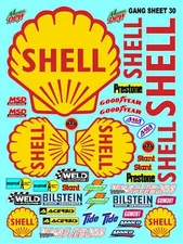 WHITE VINYL Sticker Gang SHEET 30-R/C MODEL Decals 1/12-1/10-PRESTONE