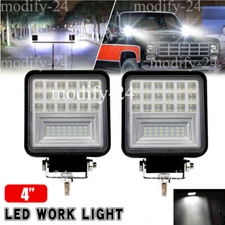Pair 4"Inch 90W LED Work Light Spot Flood Off Road ATV Truck Reverse Fog Lights