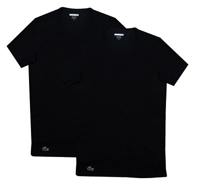LACOSTE Mens Undershirt Black Crew Neck 