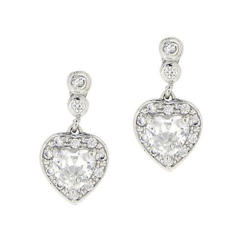 Women's Sterling Silver Filled Filigree Heart Dangle Earrings - Love Theme, 2.5cm Drop