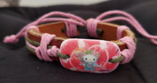 PINK KITTY/CAT ADJUSTABLE WOMEN/KID BRACELET 18 CM