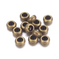 20pcs Tibetan Alloy Metal Beads Rondelle Smooth Loose Spacer Antique Bronze 10mm