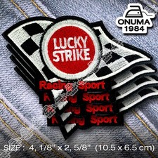 4x LUCKY STRIKE Patch Iron on, Custom Jacket Decorate Cap T-shirt, Racing Sport