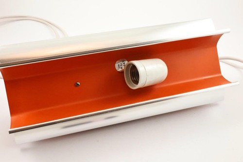 Lámpara colgante de luz colgante de aluminio y esmalte naranja doblada Karlby Pantre Lyfa años 60 - Imagen 17 de 23