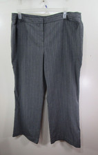 Worthington Dress Pants Size 20 Gray Pinstriped Hooks Zipper Pockets