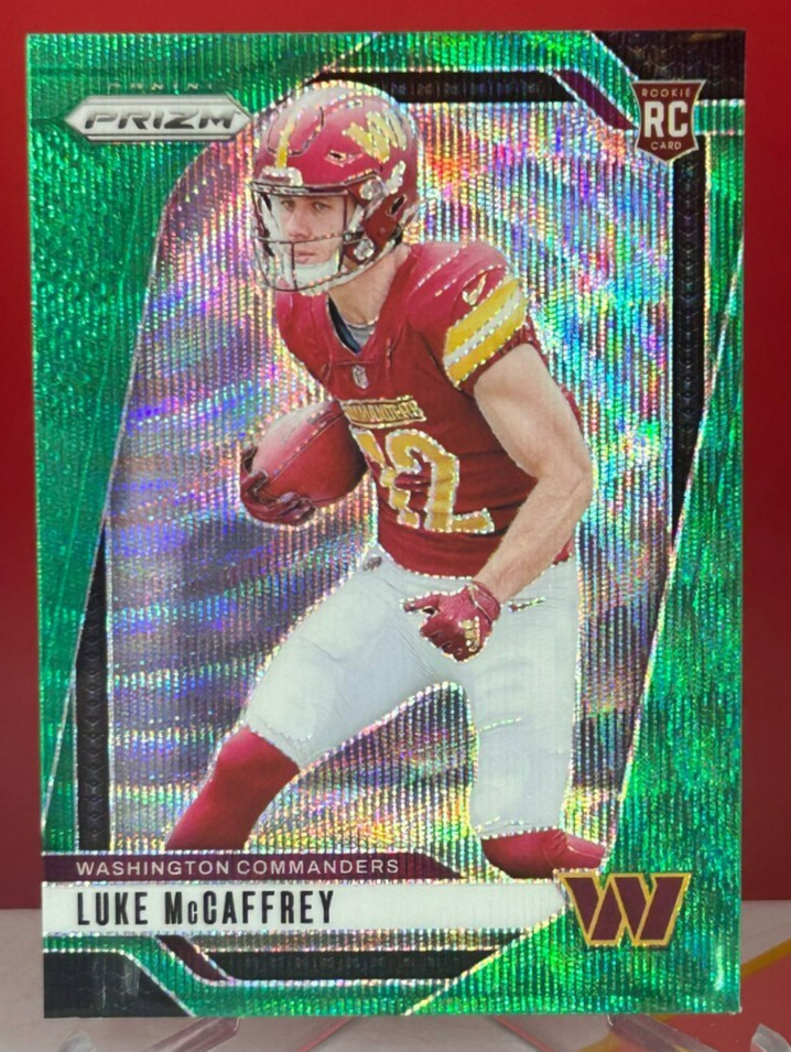 2024 Panini Prizm - Rookies Luke McCaffrey #367 Green Wave Prizm (RC)