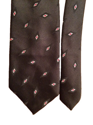 VTG Wembly Luxury Tie Leatherback Satins Black Red