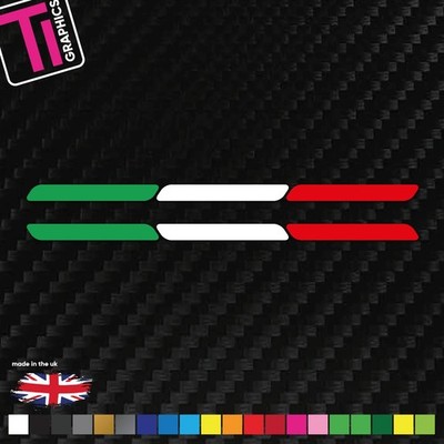 2x Italien dreifarbige Flagge Streifen Aufkleber - Euro Auto Fenster Stoßstange Armaturenbrett Vinyl Deca