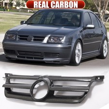 Real Carbon Front Bumper Grille Grill For Volkswagen Vw Mk4 Jetta Bora 1998-2005