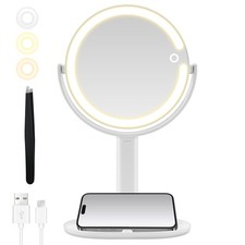 Makeup Mirror with Lights Double Sided 1x/20x Magnifying Mirror with Light Rec