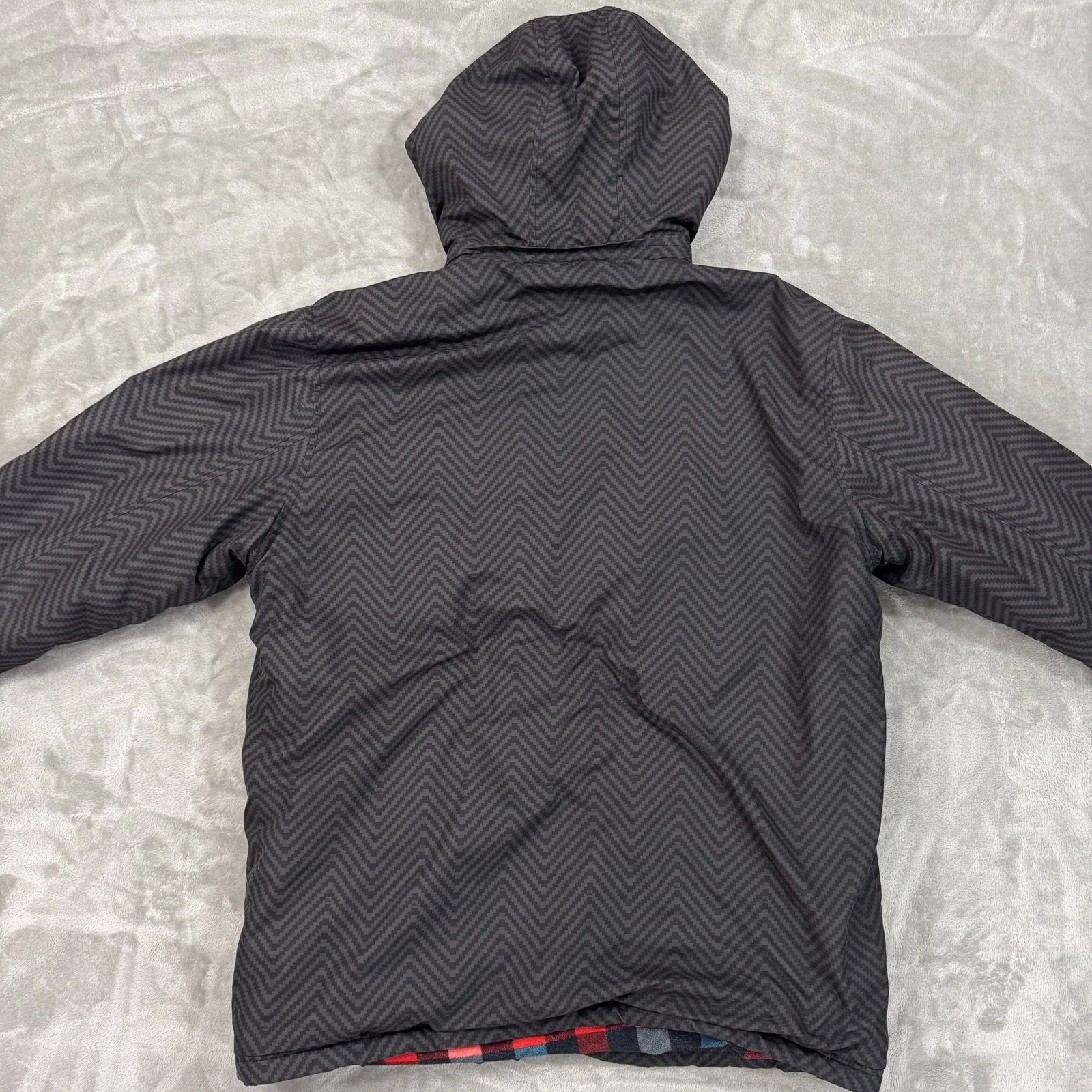 Quicksilver Jacket Men's XL Black Full Zip Utility Insulated Hooded Pockets Coat - product detail image 2