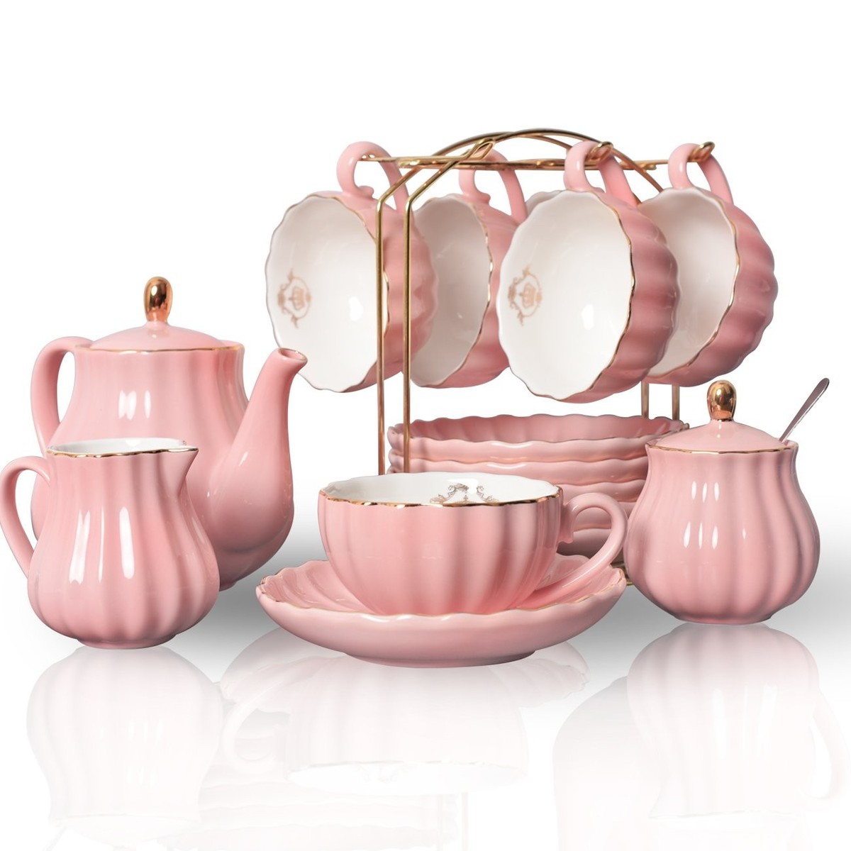 Porcelain Tea Sets British Royal Series, 8 OZ Cups & Saucer