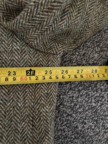 Harris Tweed Men’s Blazer Jacket Elbow Patches Brown Green Herringbone Brown 48 - Picture 7 of 14