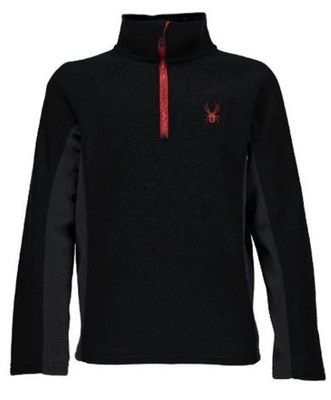 Spyder Men's Half-Zip Outbound Sweater Jacket Fleece Black/Red Large
