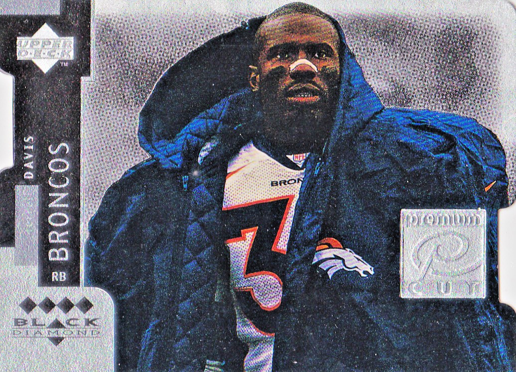 1998 Black Diamond Football- Premium Cut Quad - Terrell Davis -card # PC30