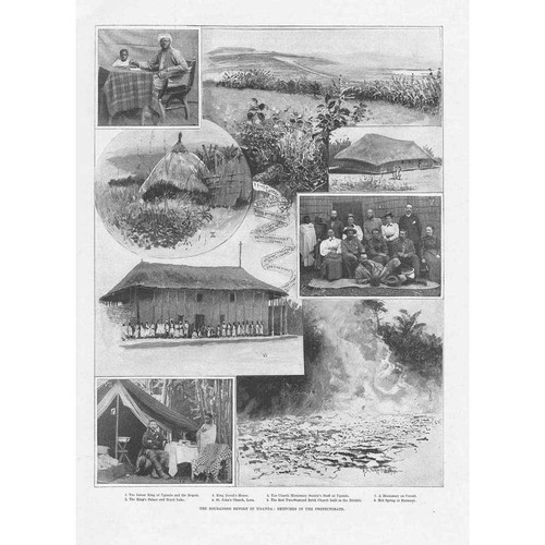 UGANDA Scenes in the Protectorate - Antique Print 1897