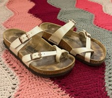 Birkenstock Mayari Sandals Women  s US 5.5 EU 36 Pearl White Leather