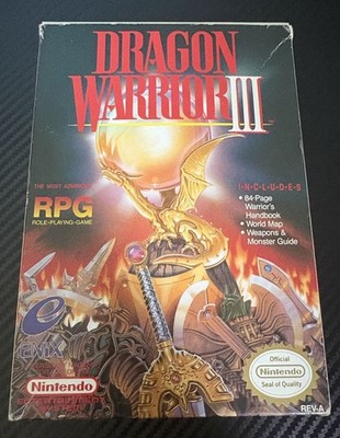 Dragon Warrior 3 (Box, Cartridge, manual, map/item List)  Nintendo NES