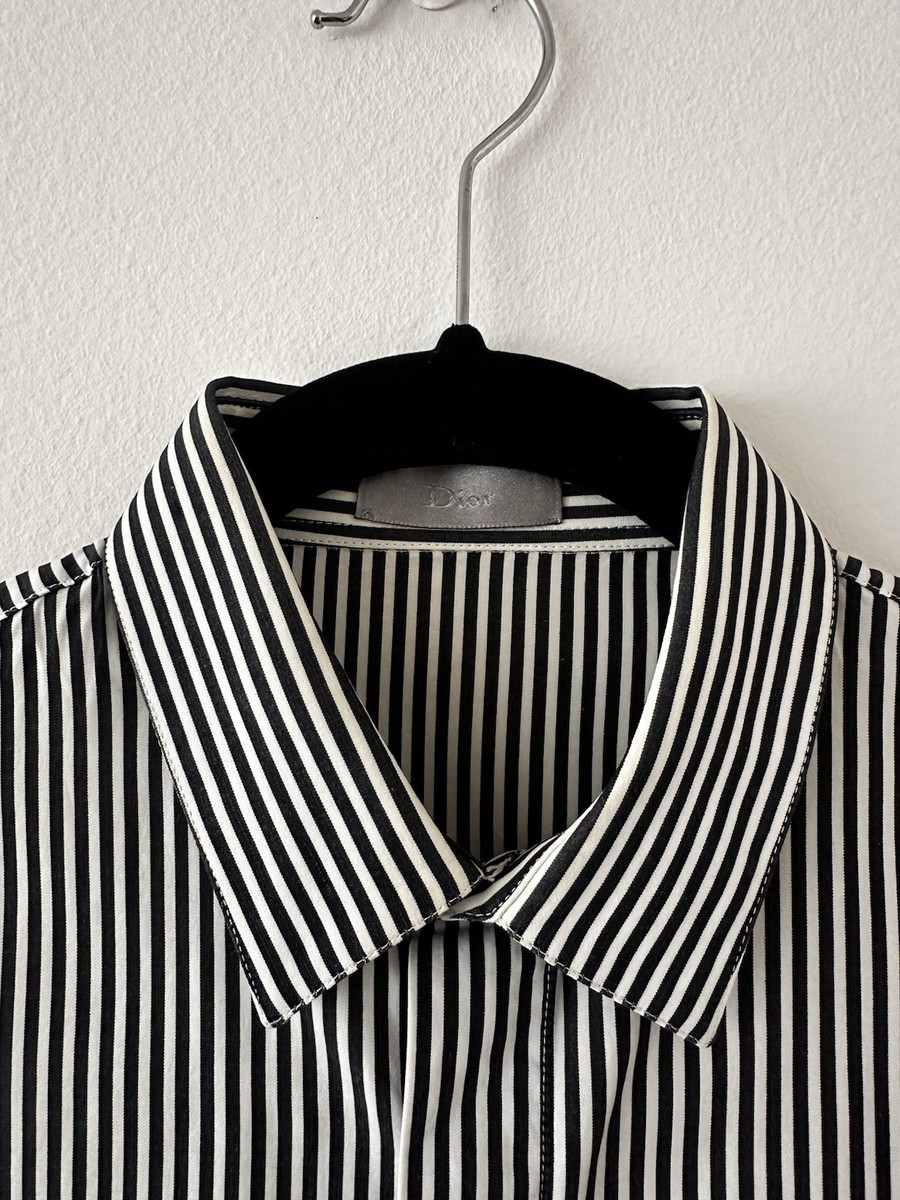 Hedi Slimane期 DiorHommeシャツ Dior Homme Hedi Slimane FW06 Striped Cotton Poplin Shirt Bee sz 37