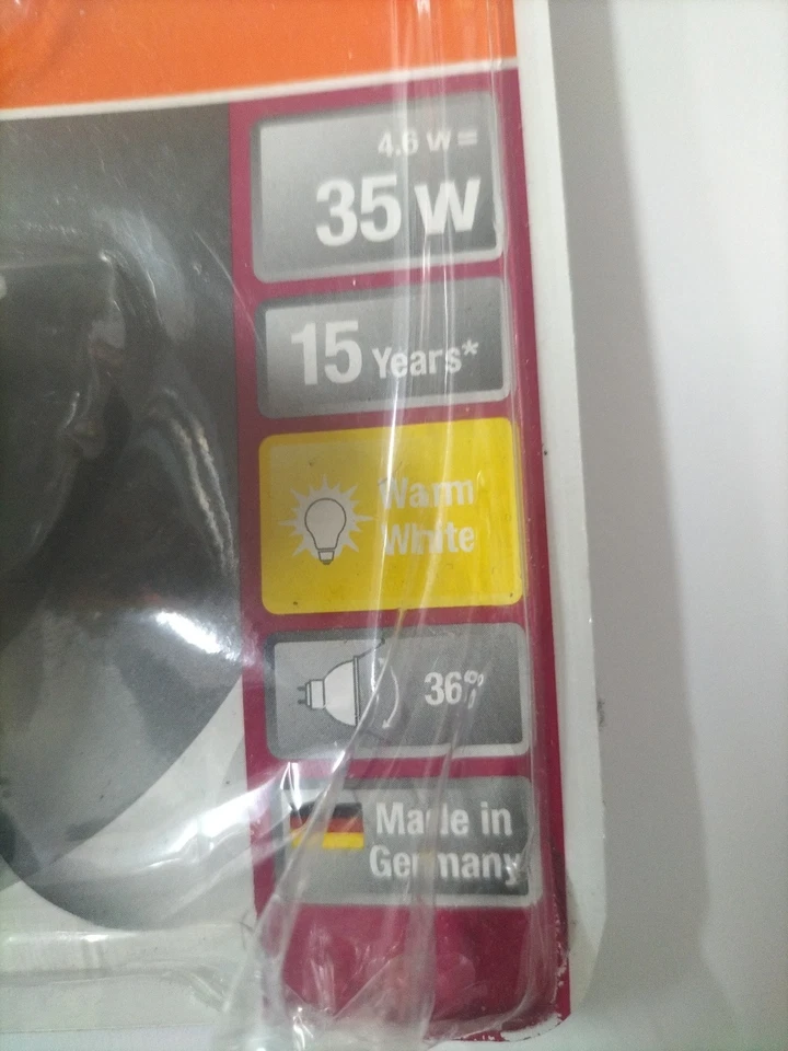 OSRAM LED STAR MR16 12 V 4.6W=35W 35 36’WARM WHITE GU5.3 300Im MADE IN GERMANY. - Image 3 of 4