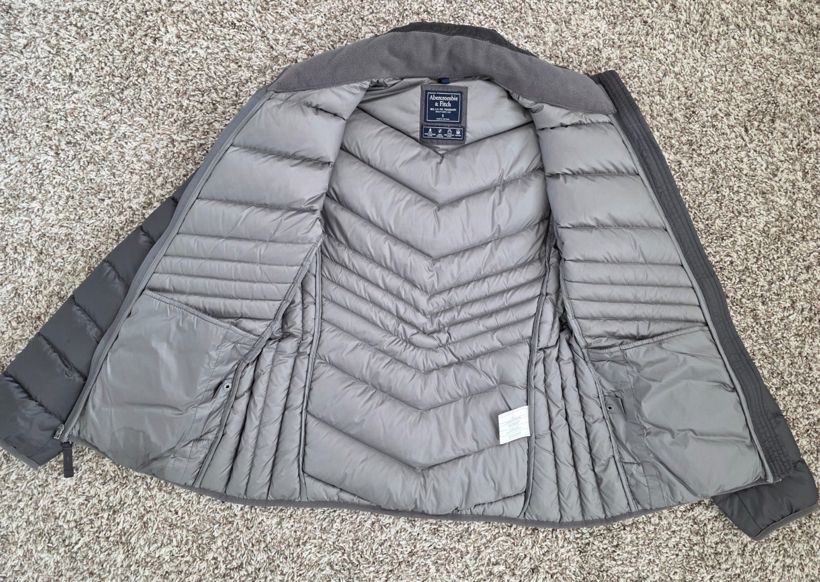 Abercrombie packable down puffer jacket dark gray… - image 4