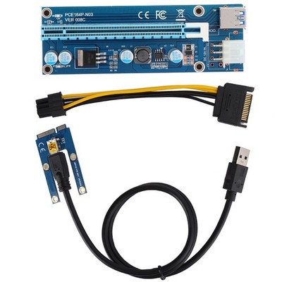 Mini Pci-E Zu Pci Express16X Extender Riser Adapter Mit Power Kabel Fü ZQ