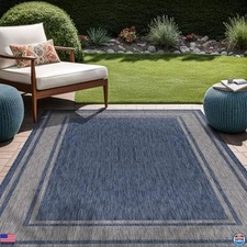 Beverly 5x7 Navy Outdoor Rug - Modern, Waterproof, Weather-Resistant Carpet