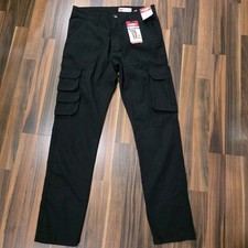 Wrangler Cargo Pants Regular Fit Taper Leg 7-Pocket Design Mens Size 30x30 Black