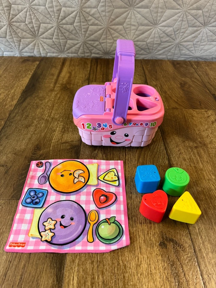 Fisher Price Laugh Learn Sweet Sounds Picnic Basket Music Shape Sorter Baby Toy - Image 2 of 4