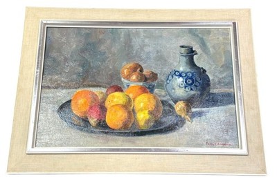 Felix d' Ancona Dutch Impressionistic Fruit Still Life Oil Painting