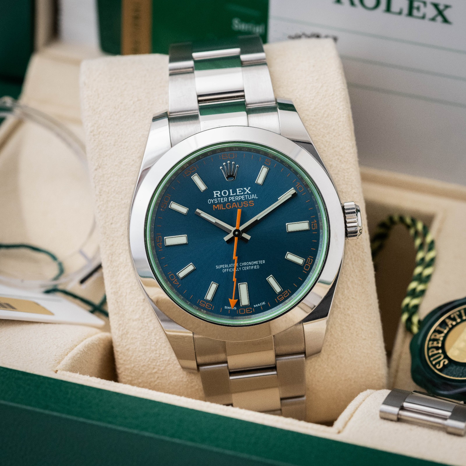 Rolex Milgauss Blue 116400GV Full Set 2019 Excellent Condition