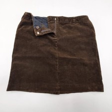 90s J. Crew Brown Corduroy Pencil Mini Skirt Size P12 Classic Office Pockets