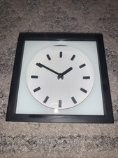 New Next Minimalist Square Wall Clock - Modern Black & White Design