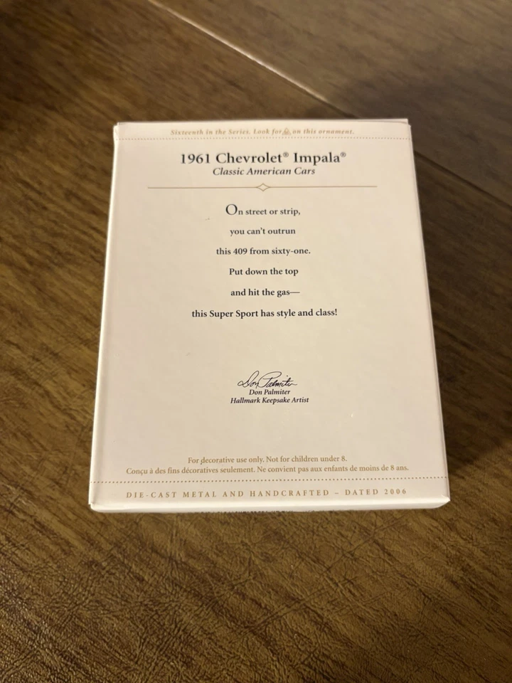 Nuevo adorno Chevrolet Impala 1961 Hallmark Keepsake 2006. Se envía rápidamente. Foto 3 de 4