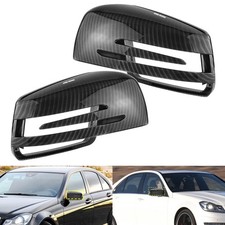 2X Au&szlig;enspiegelkappen Geh&auml;use Carbonfaser-Stil F&uuml;r Mercedes W212 W204 W221 CA218