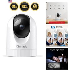 Indoor Security Camera 2K 360 WiFi Night Vision Two-Way Audio Motion