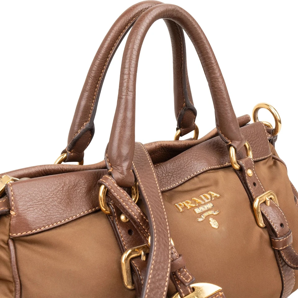 Prada Tessuto Vitello Daino Bauletto Satchel Handbag Tasche - Bild 2 von 4