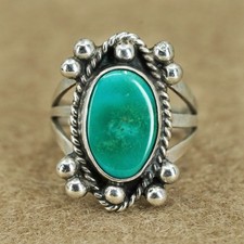Size 3.5, Native American navajo Sterling 925 silver handmade ring turquoise