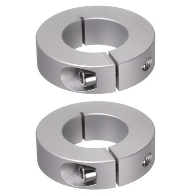 2pcs 30mm Bore Set Screw Split Shaft Collars Aluminum Alloy 55mm OD 15mm Width