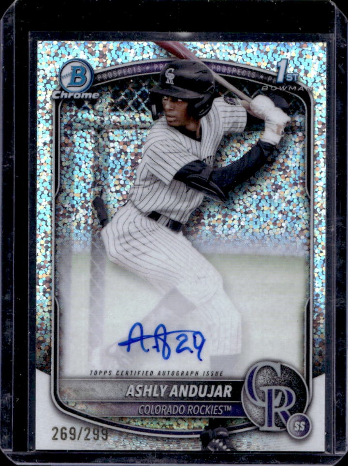 2025 Bowman Ashly Andujar Chrome Auto Speckle Refractor 1st #269/299