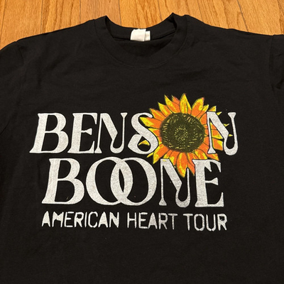#ad Bens0n B American Heart Tour 2025 Merch T Shirt with Date amp; City New Cotton $21.79