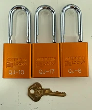 3x Keyed Alike, American Lock 1100 Series, 6-pin K401 Keyway, Non Key-Retaining