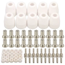 60pcs PT-31 Nickel Plated Extended Air Plasma Cutting Nozzle Electrode Consum...