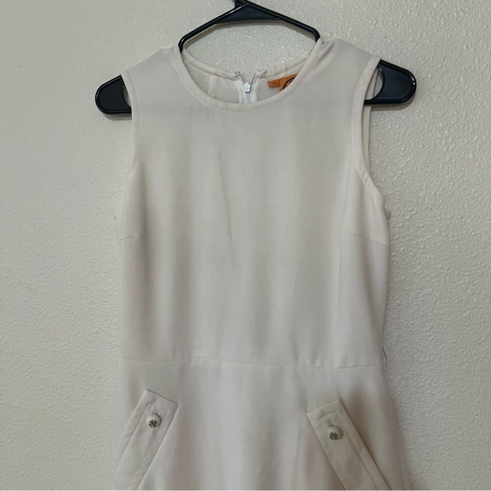 OFF WHITE Abito smanicato Tory Burch off white tubino lana 4