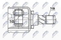 Gelenksatz Antriebswelle NTY NPW-BM-144 FüR BMW 2Er Active Tourer F45 F46 F44 X1