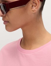M&S Womens Cotton T-shirt-dress Mini Short sleeved Dress in Rose Pink